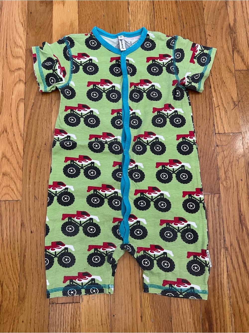 Maxomorra 12-18mo Monster Truck Short Romper